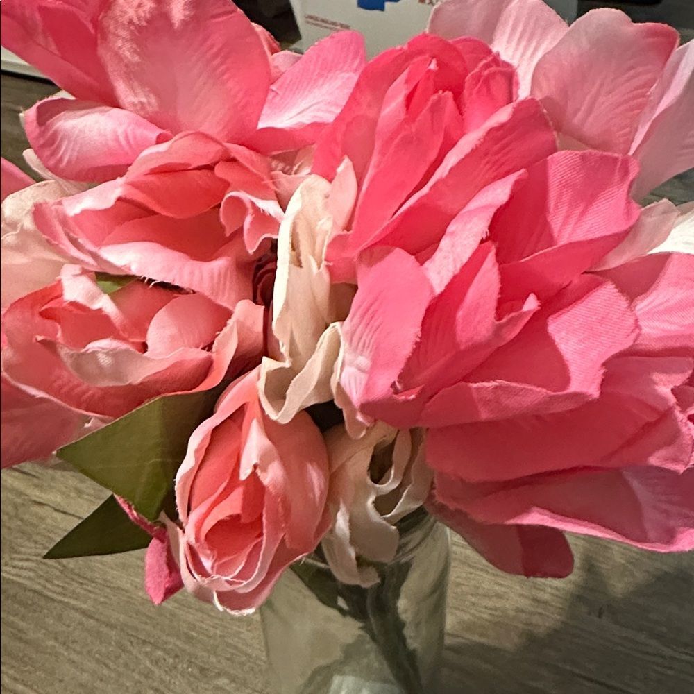NEW Ashland Pink & White Tulip Faux Flowers Assorted Floral Bouquet